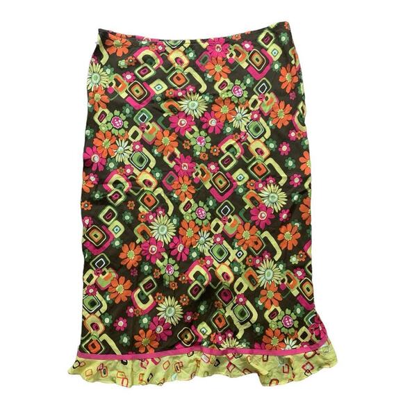 “Flower Child” Hi-Low Midi Skirt | Bamboo Traders | Hippy, 60s Core | Sz M - Picture 2 of 6